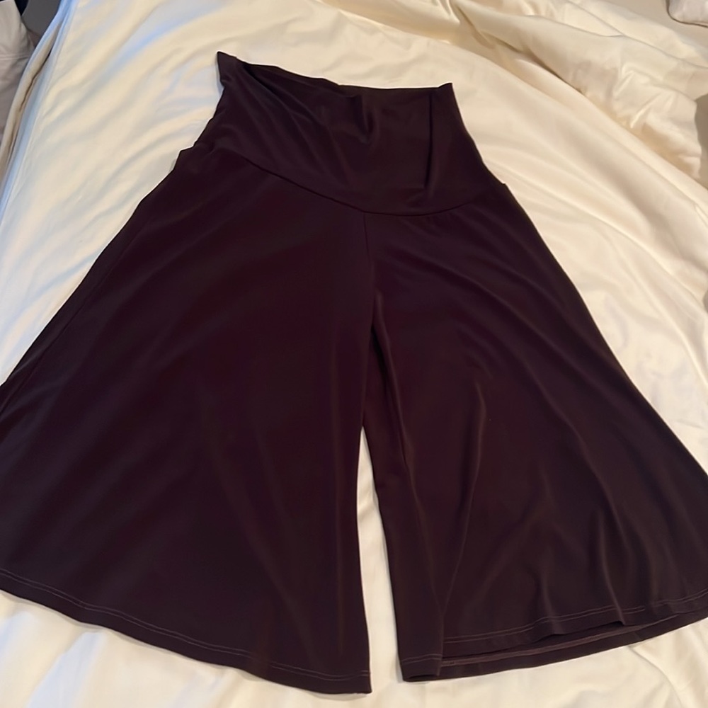 Vtg MKM Designs Brown Stretch Culottes type  skirt no size label